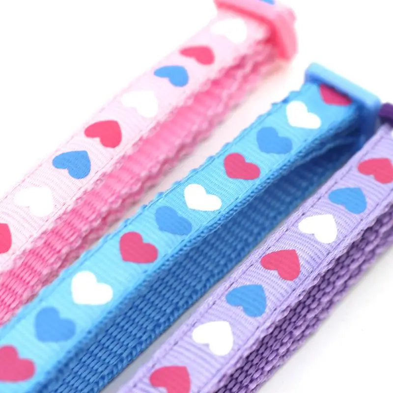 Adjustable Cartoon Cat Collar with Bell & Safety Buckle | 3 Colors Cat Collar QXL