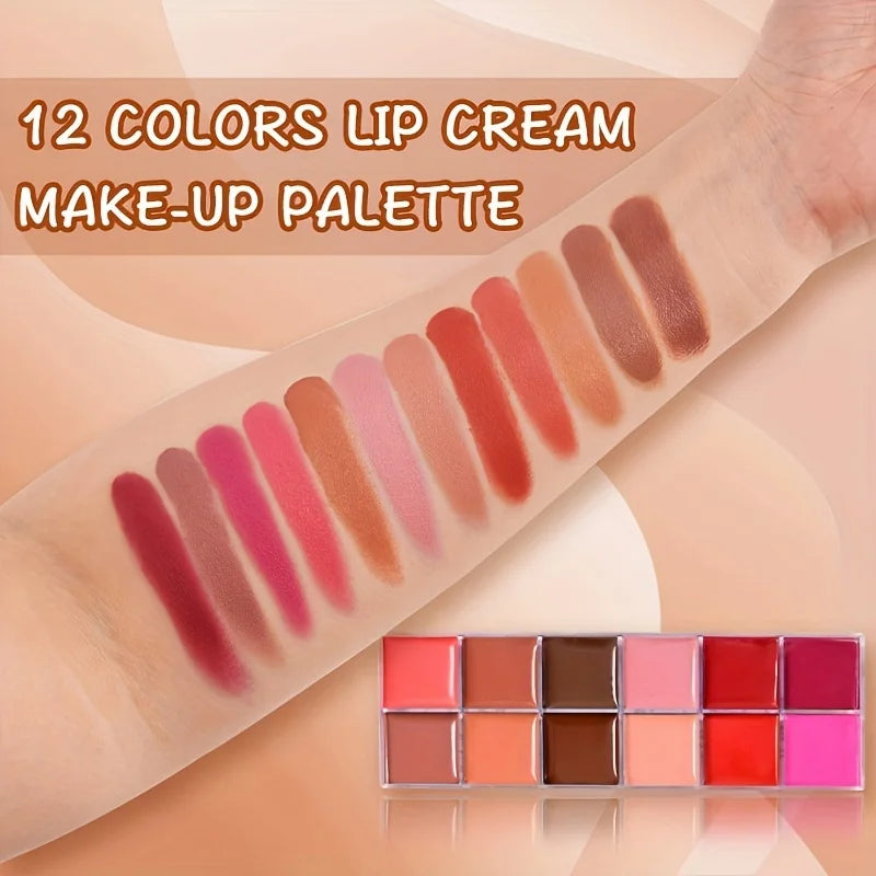 BEYONDBEAUTY 12-Color Moisturizing Lip Gloss Lipstick Palette Lip Color Palette QXL