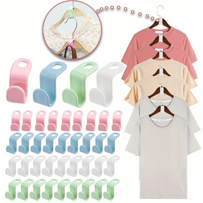 Cascading Hanger Hooks | Space-Saving Closet Organizer Hanger Connector Hooks QXL