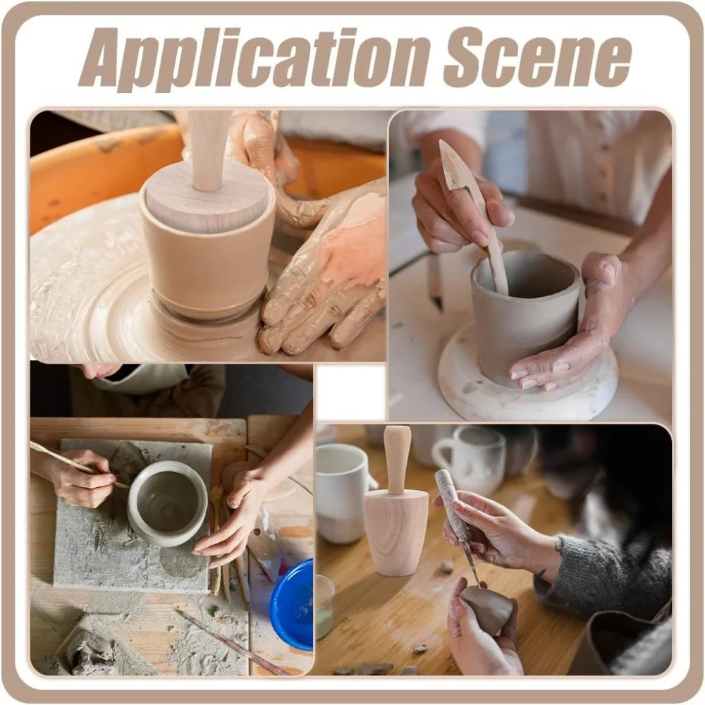 Wooden Cup Pottery Shaper Tool | DIY Ceramics Mug Forming Pottery Shaping Tool QXL