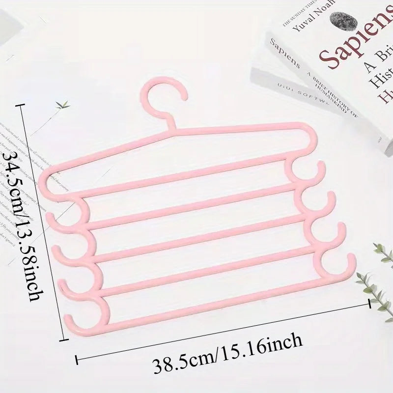 5-Layer Plastic Pants Hanger | Space-Saving Closet Organizer Clothing Hanger QXL