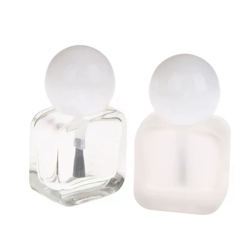 10ml Empty Clear Glass Nail Polish Bottle with Brush Cap Nail Polish Bottle QXL