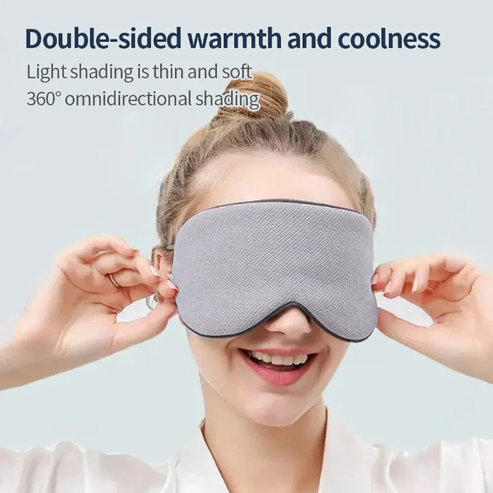 Dual-Use Warm & Cool Silk Sleep Mask | Light Blocking Travel Sleep Eye Mask QXL