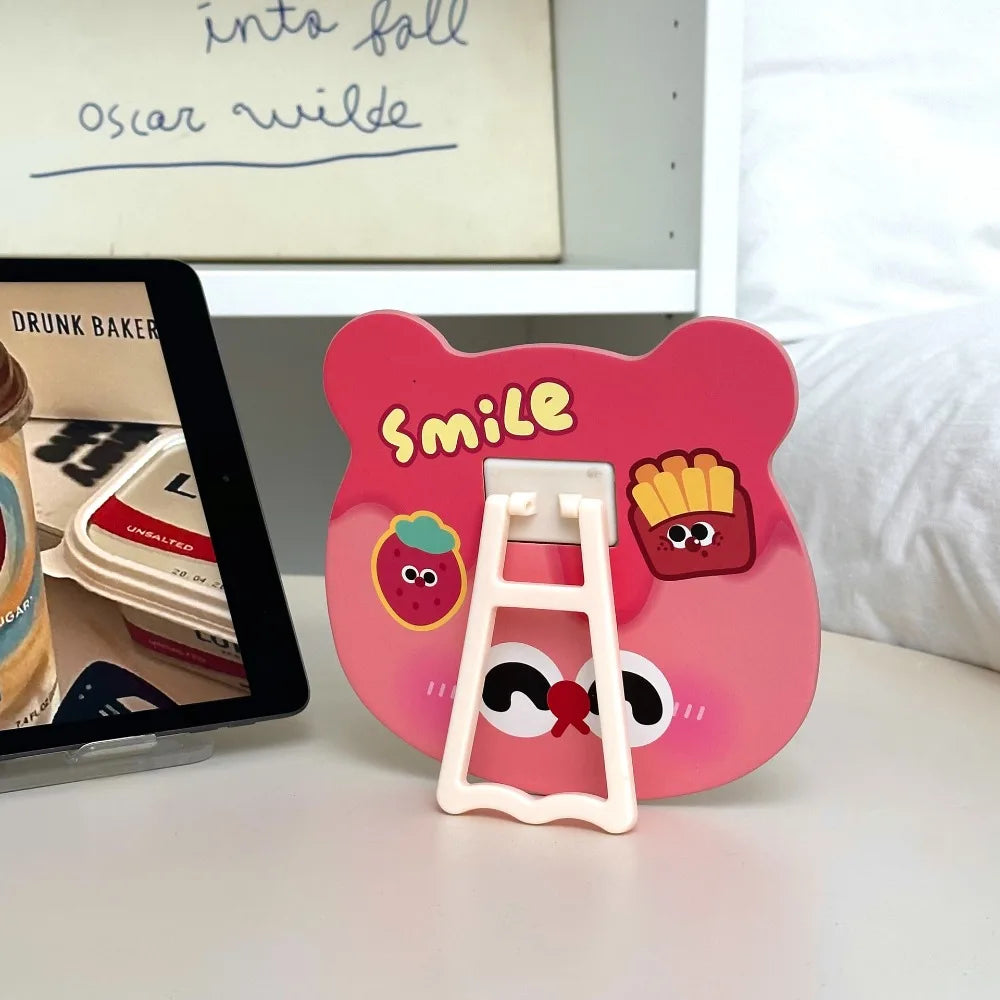 Cute Bear Head Foldable Vanity Mirror | Stand or Wall Mount Foldable Vanity Mirror QXL Style4