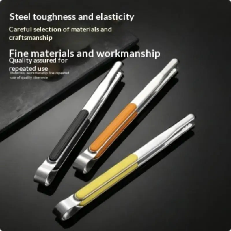 Stainless Steel BBQ Tongs | Non-Slip Multifunction Food Clip BBQ Tongs QXL