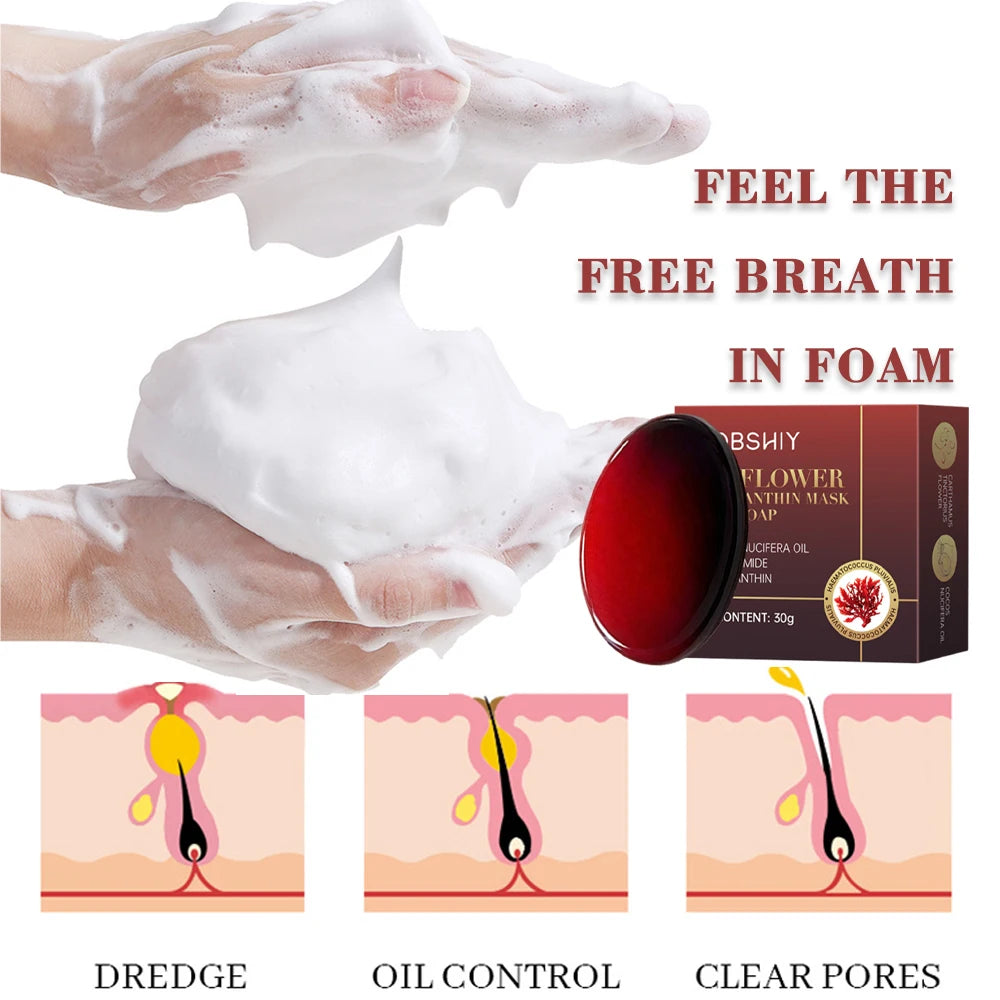 2-Pack Astaxanthin Bar Soap | Exfoliating Moisturizing Cleanser Bar Soap QXL