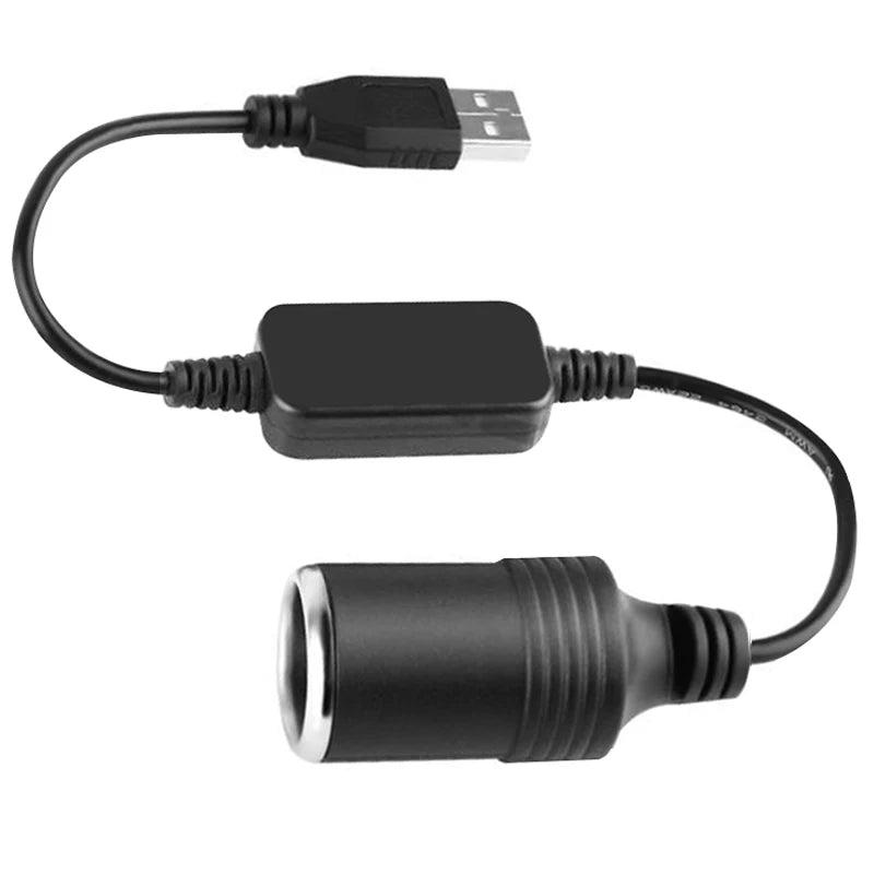 USB to 12V Cigarette Lighter Socket Adapter | 5V 2A Converter Car Power Adapter QXL