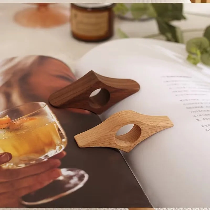Polished Wooden Thumb Bookmark | One-Handed Page Turner Wooden Thumb Bookmark QXL