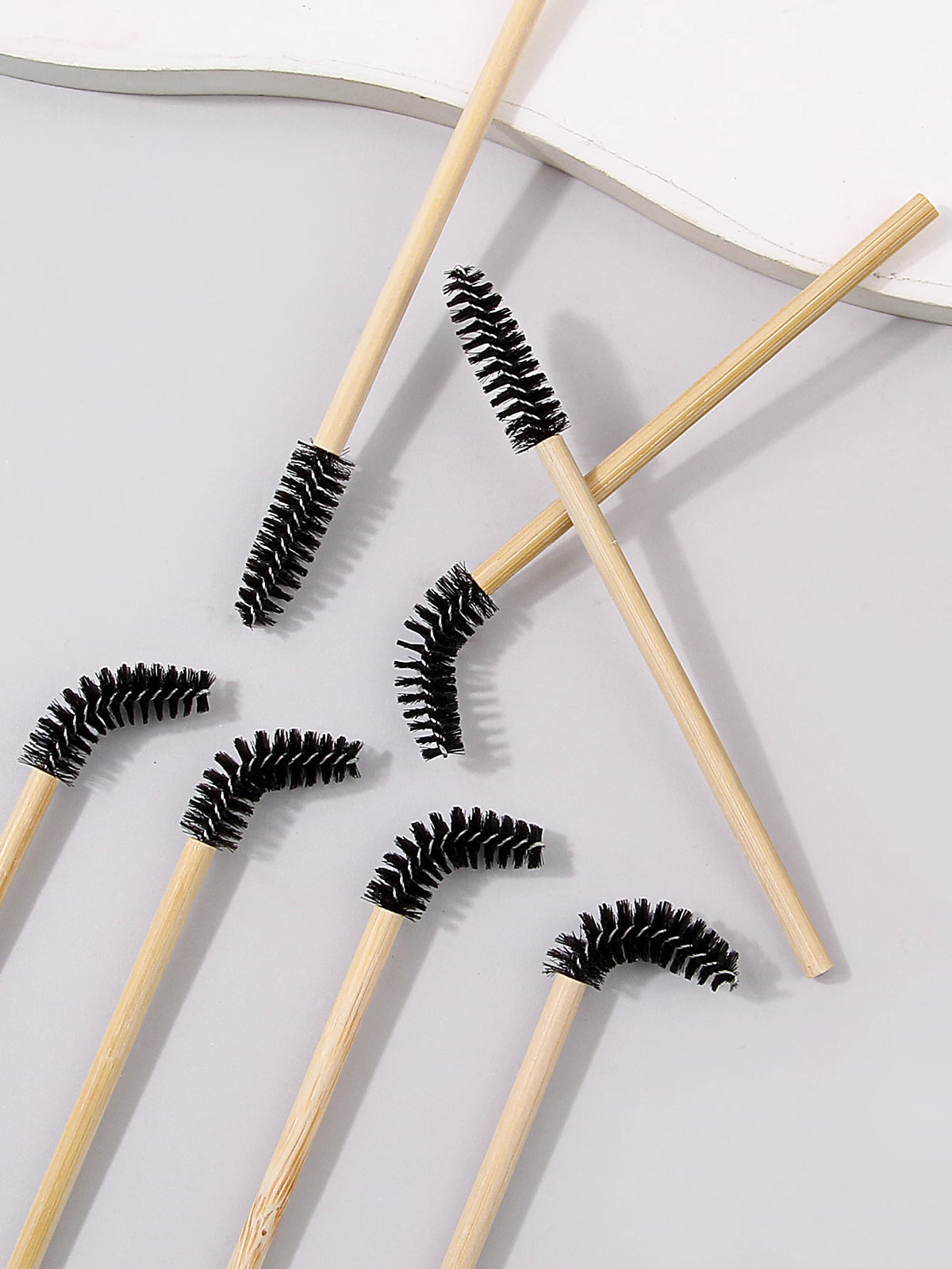 50-Pack Bamboo Mascara Wands & Eyelash Comb Applicators Mascara Wand Set QXL