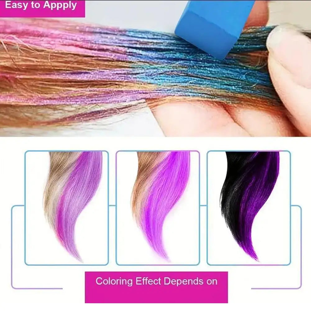 12-Color Temporary Hair Chalk Set | Washable Hair Dye Sticks Temporary Hair Chalk QXL