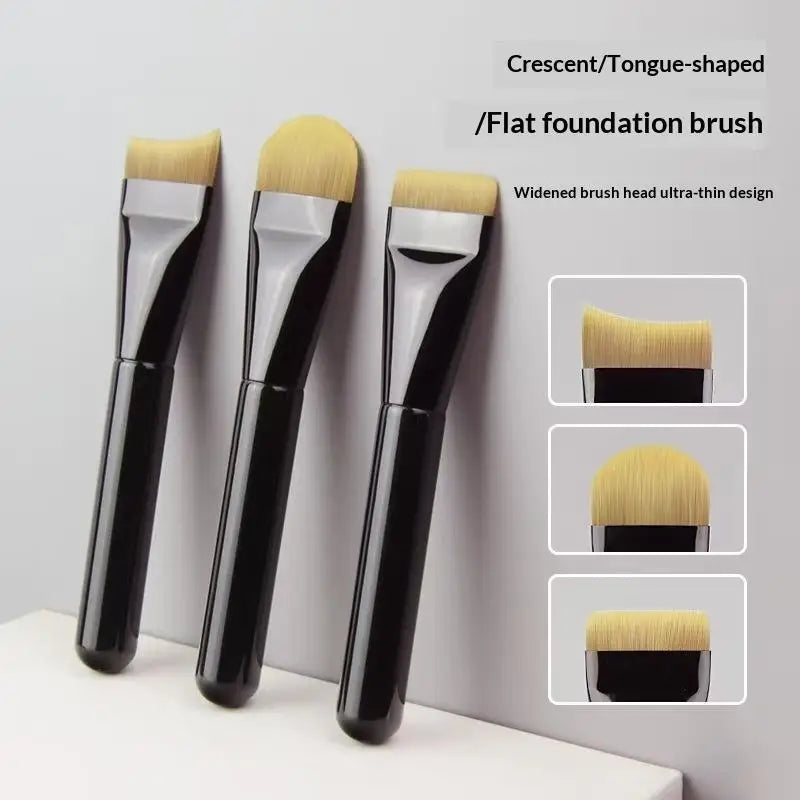 Flat Arc Foundation Brush – Soft Synthetic Bristles | Streak-Free Foundation Makeup Brush QXL