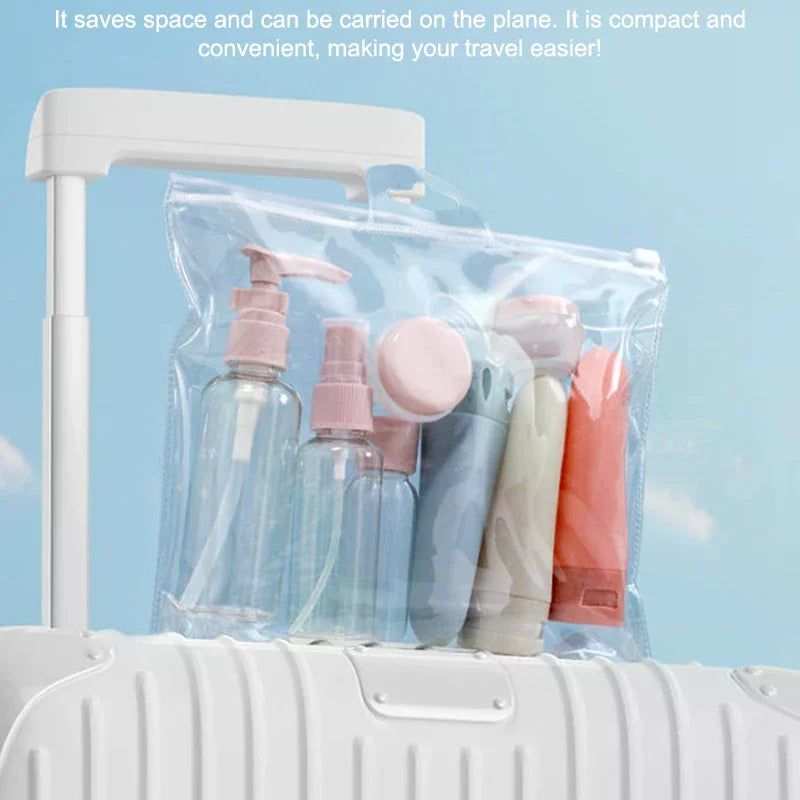 11-Piece Travel Refillable Bottle Set | Cosmetic Toiletry Kit Travel Bottle Set QXL