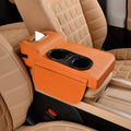 4-in-1 Car Armrest Box Organizer | Cup Holder & Tissue Pad Car Armrest Organizer QXL Orange