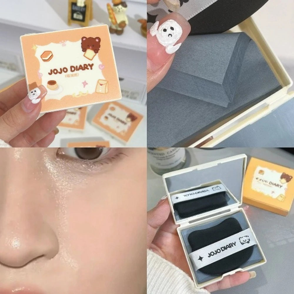 100-Pack Face Oil Blotting Papers with Mirror | Oil Control Oil Blotting Papers QXL