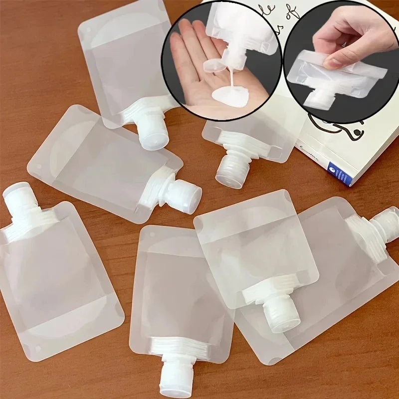 5-Pack Refillable Travel Squeeze Pouches | 30/50/100ml Travel Squeeze Pouches QXL