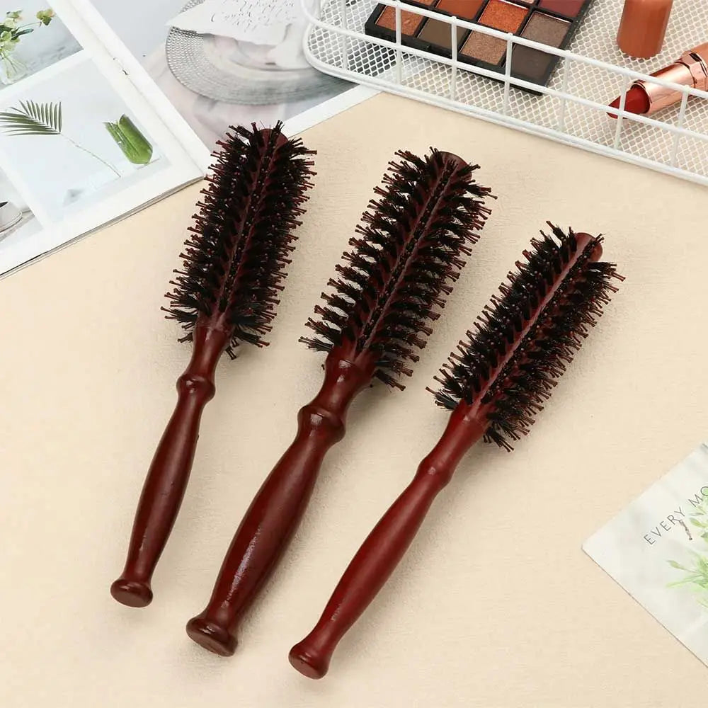 Wooden Boar Bristle Round Hair Brush | S, M, L Sizes Round Hair Brush QXL