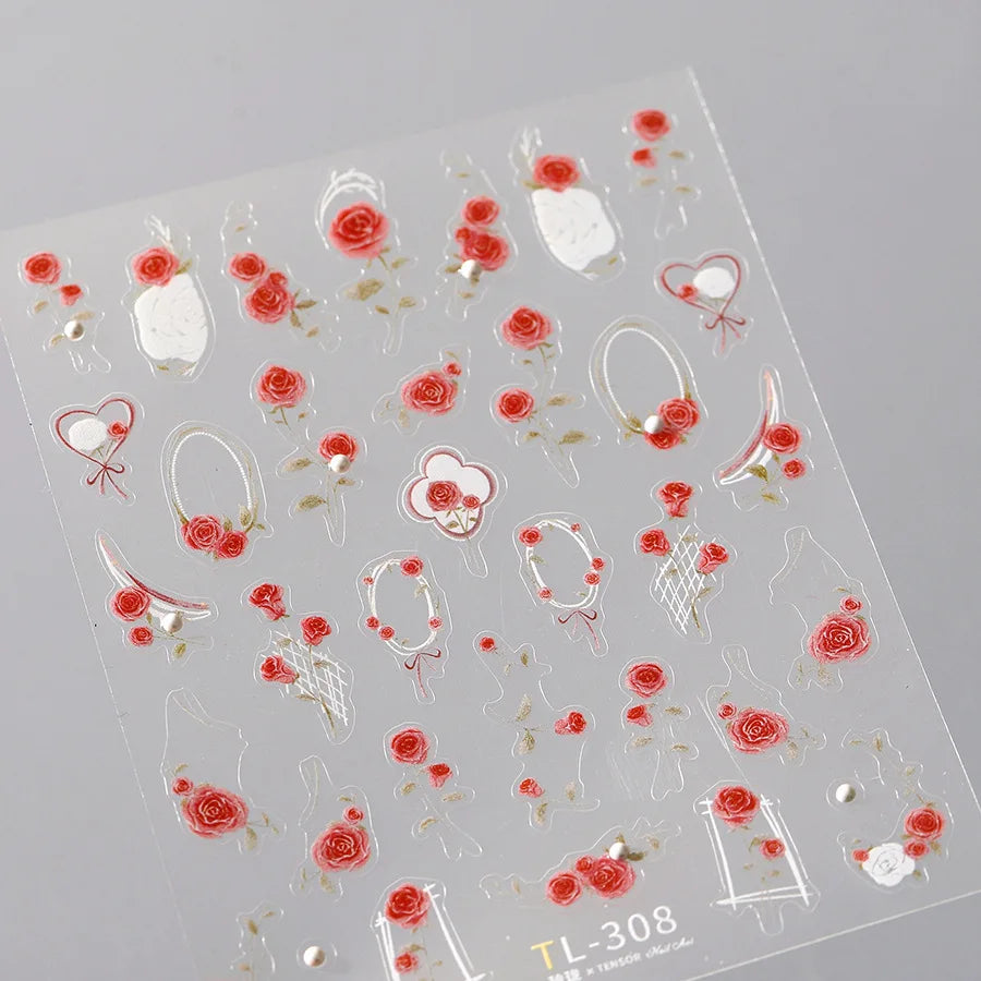 5D Embossed Star Nail Stickers | Sparkly Self-Adhesive Decals Nail Art Stickers QXL TL308