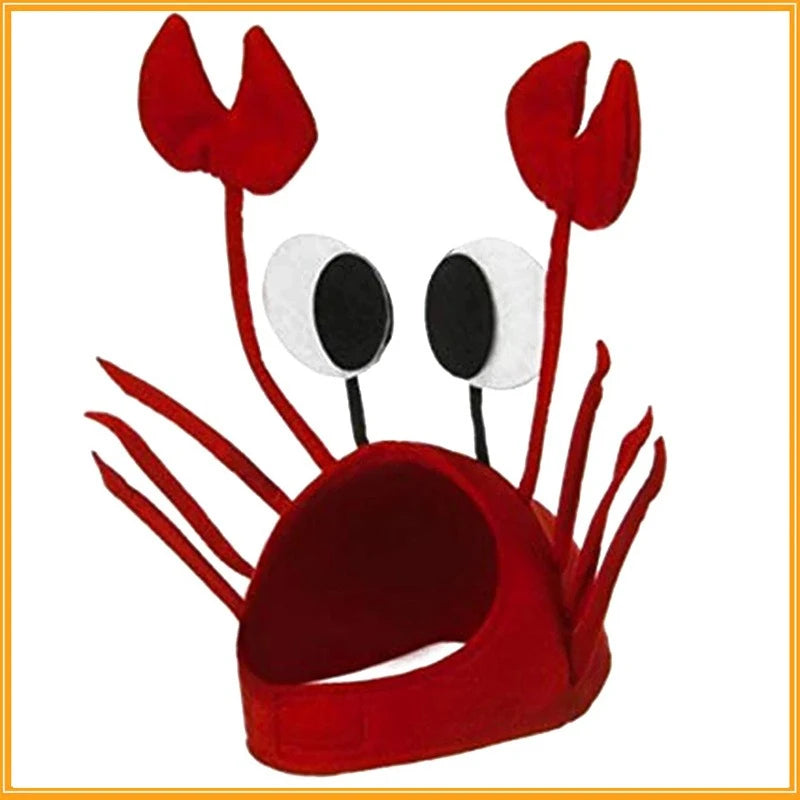 Funny Red Crab Plush Hat – Adult Party Costume & Cosplay Cap Costume Hat QXL 1PC