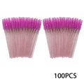 100-Pack Disposable Mascara Wands & Eyebrow Spoolie Brush Set Disposable Spoolie Brush QXL 100pcs Crystalpurple Wool Fiber