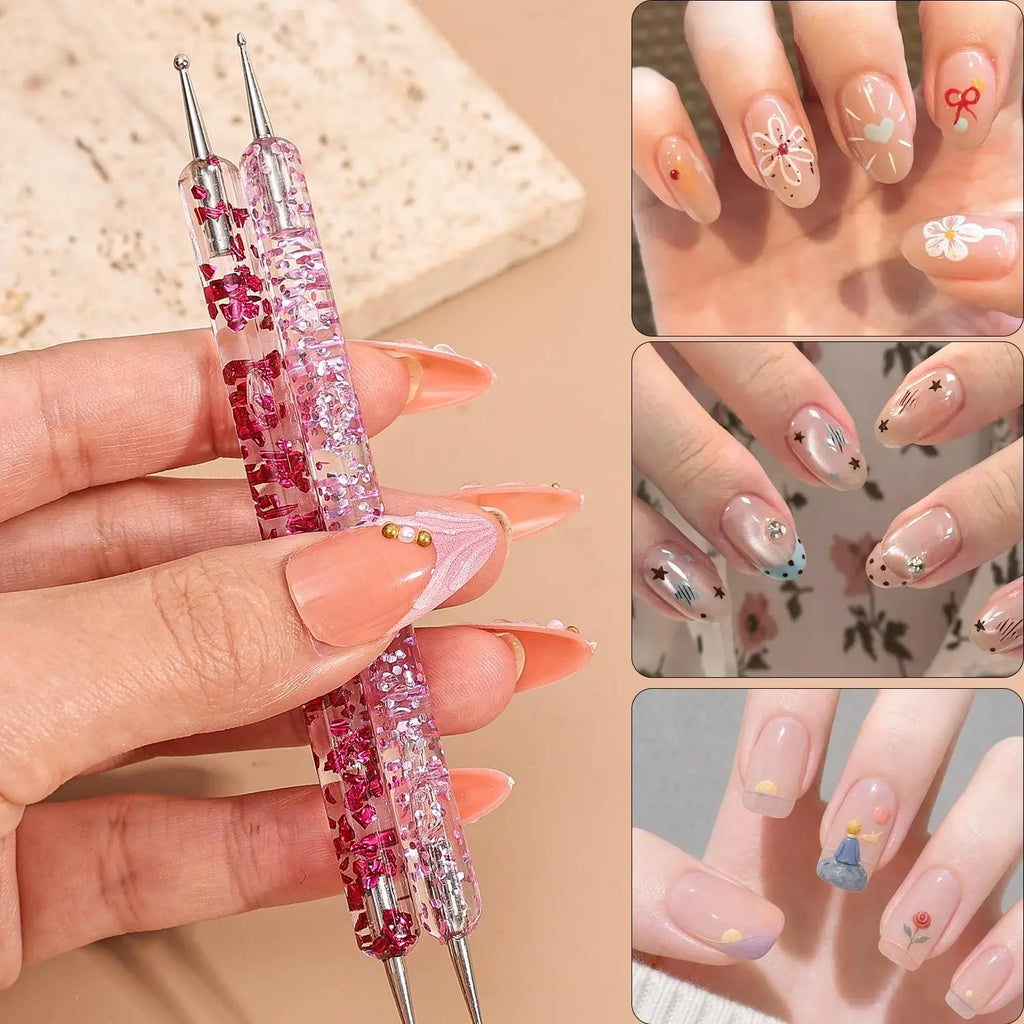 15-Pc Nail Art Brush Set | UV Gel, Acrylic & Liner Pens Nail Art Brush Set QXL
