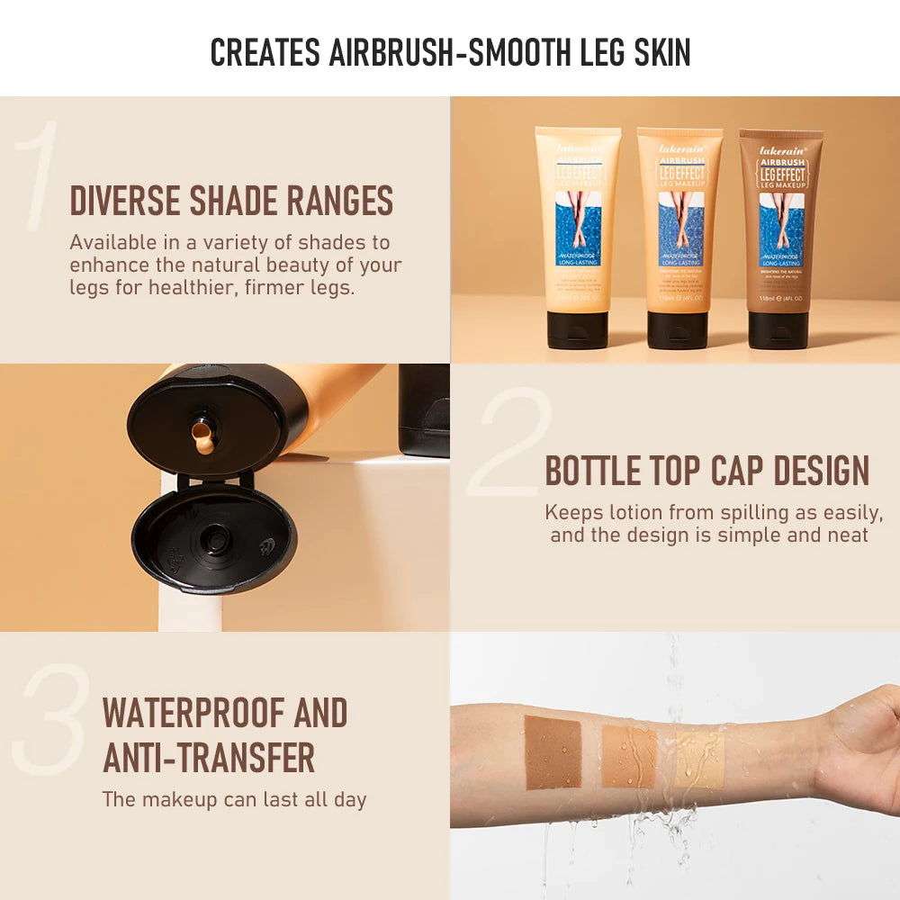 Waterproof Leg & Body Foundation | Full Coverage 118ml Body Foundation QXL