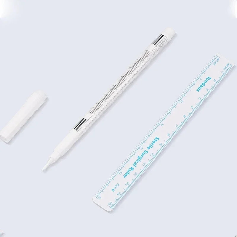 Microblading Skin Marker Pen with Ruler | Eyebrow Mapping Microblading Marker Pen QXL
