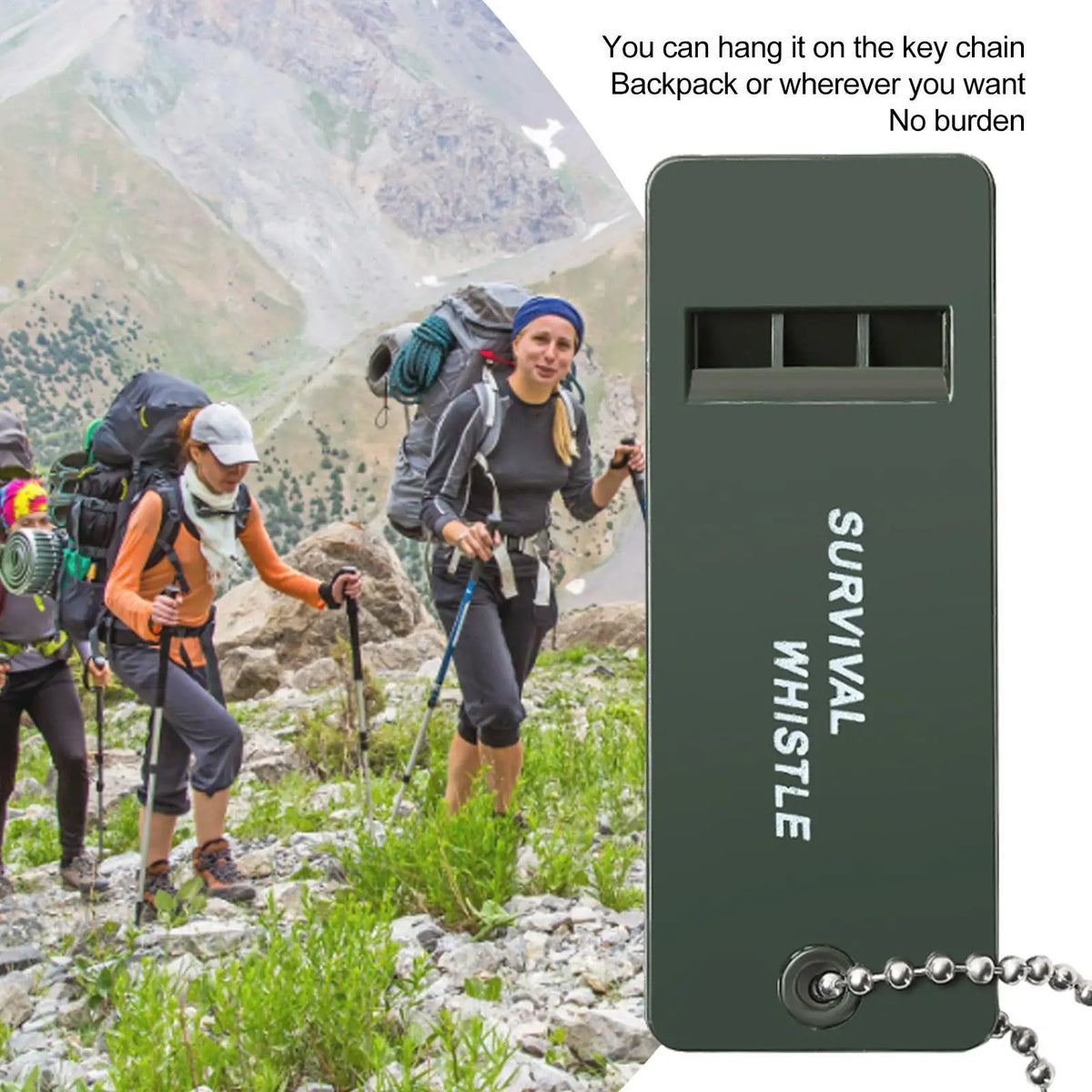 Tri-Band Safety Whistle with Lanyard | Camping & Hiking Outdoor Safety Whistle QXL