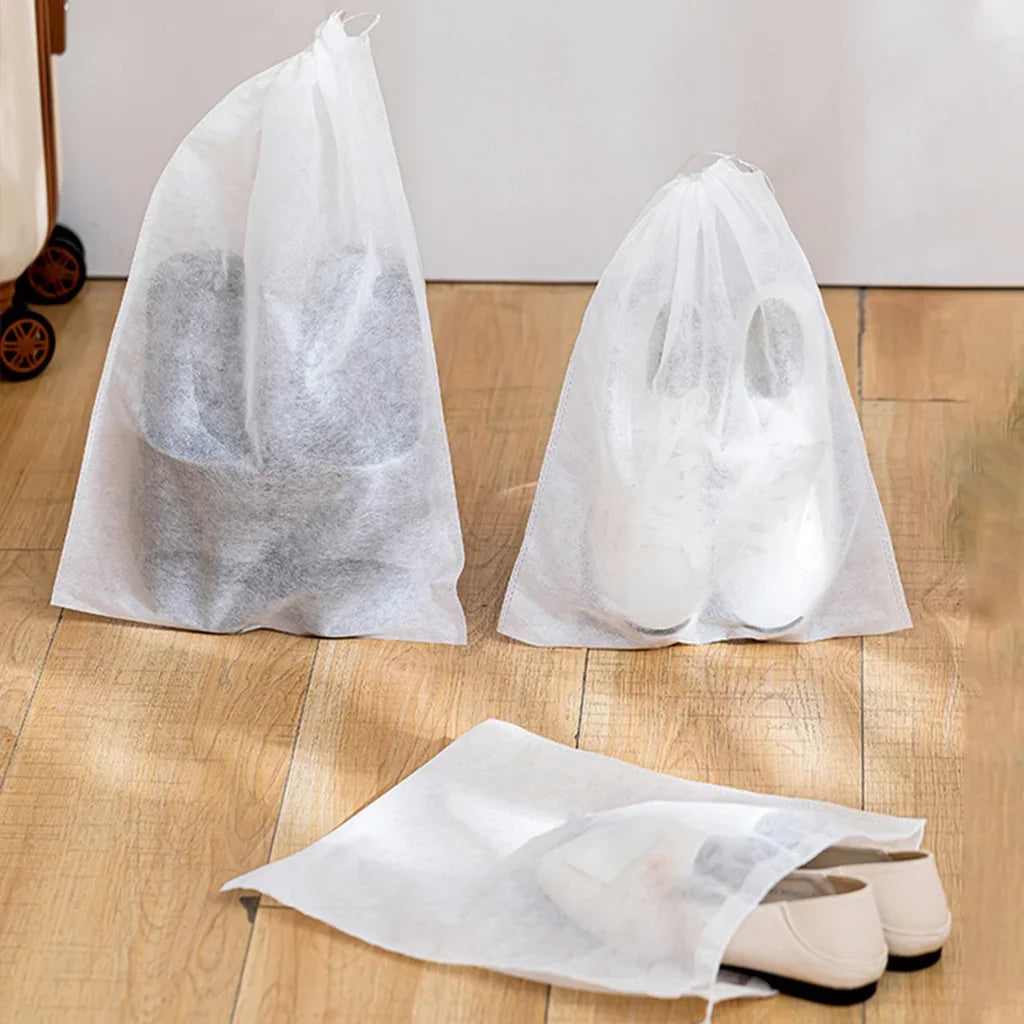 10-Pack Non-Woven Drawstring Shoe Storage Bags | Closet Organizer Shoe Storage Bags QXL