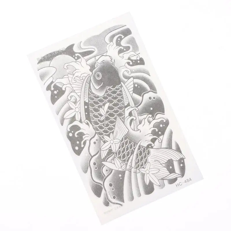 3D Koi Fish Temporary Tattoo Stickers | Waterproof Body Art Temporary Tattoo Sticker QXL