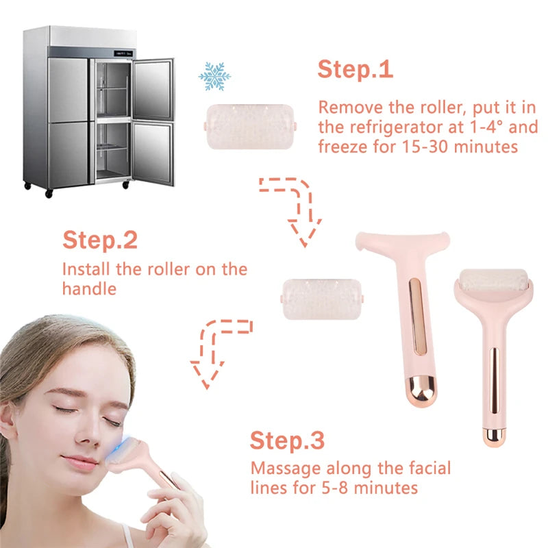 Ice Face Roller Massager | Skin Lifting & Tightening Tool Face Roller Massager QXL