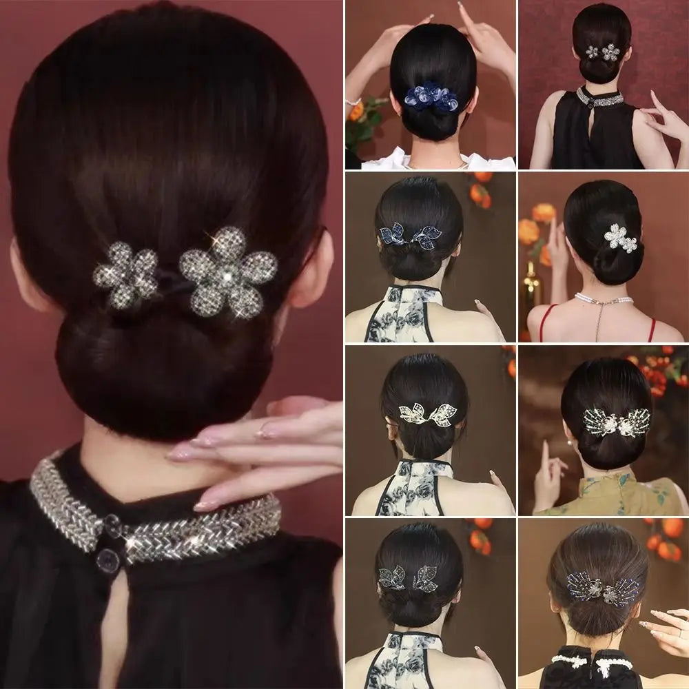 Flower Hair Bun Roller Clip | Flexible Twist Styling Tool Hair Bun Roller Clip QXL