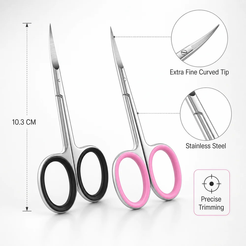Stainless Steel Cuticle Shears | Fine Tip Curved Blade Scissors Cuticle Shears QXL