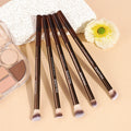 MAANGE 5-Pc Eye Shadow Blending Brush Set | Beginner Kit Eye Makeup Brush Set QXL coffee brown