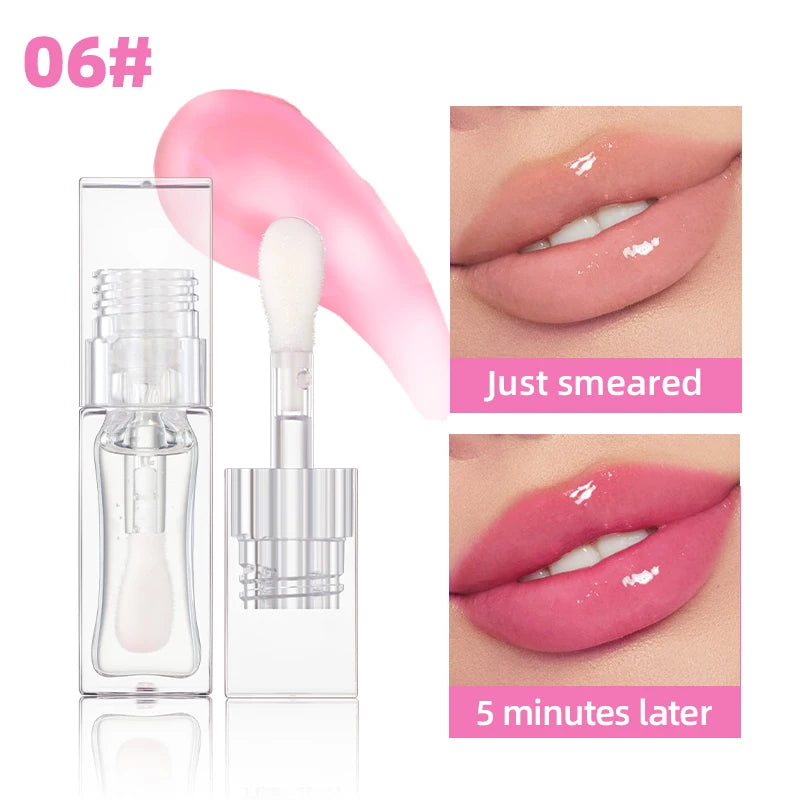 QiBest Color-Changing Lip Oil Gloss | Pearlescent Moisturizing Lip Oil Gloss QXL 06