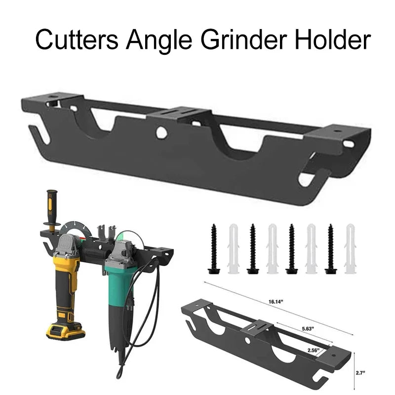 Wall-Mount Angle Grinder Holder & Cord Hanger | Metal Rack Tool Storage Rack QXL