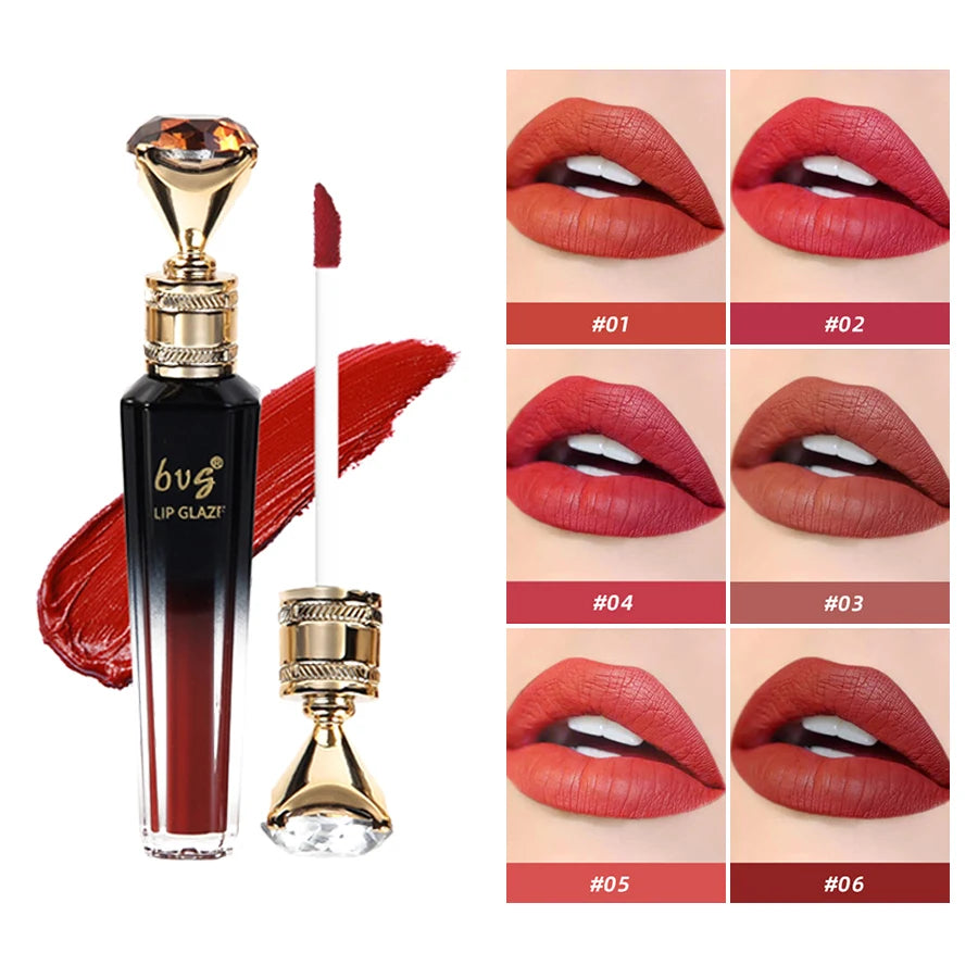 BVG Velvet Matte Lip Gloss – Waterproof & Long-Lasting | 6 Shades Matte Lip Gloss QXL