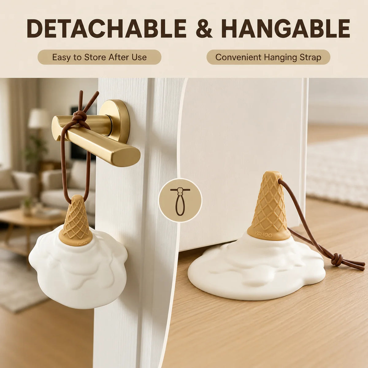 Ice Cream Door Stopper – Suction Cup Wall & Floor Protector Door Stopper QXL