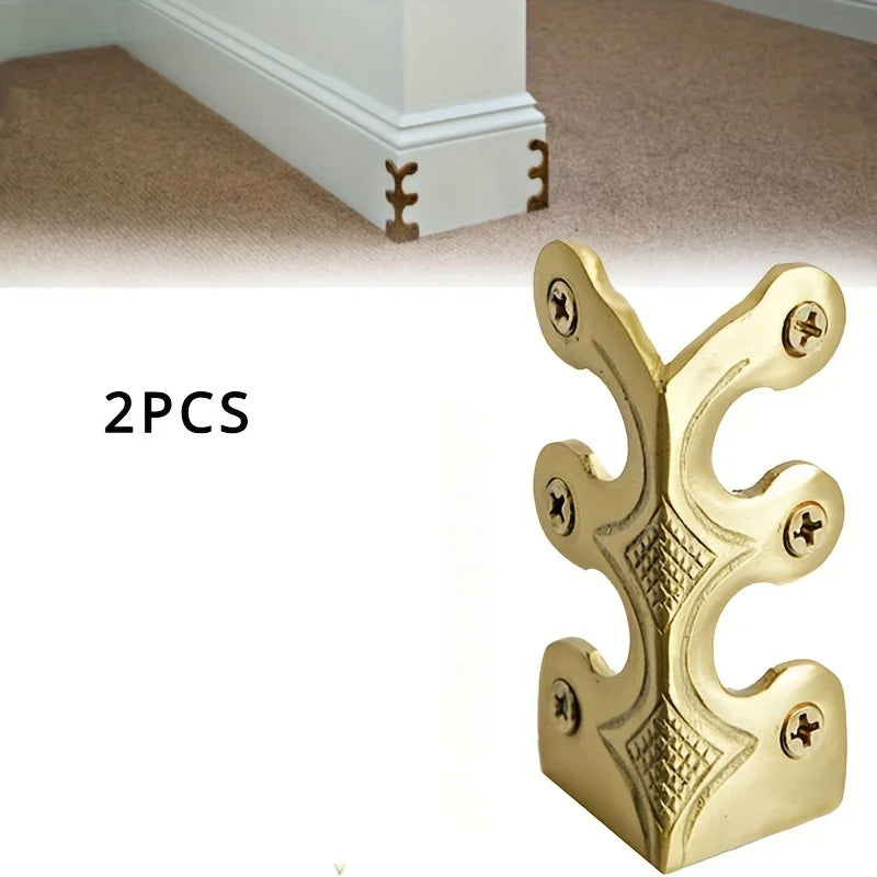 Metal Skirting Board Edge Guards | Baseboard Corner Protectors Corner Edge Guard QXL Golden