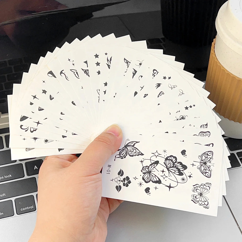 30-Pack Butterfly Flower Temporary Tattoos | Waterproof Transfer Temporary Tattoo Stickers QXL