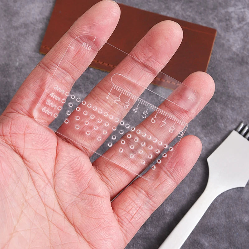 Acrylic Leather Cutting Distance Ruler 4mm Stitching Guide Tool