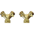 Y-Shape Garden Hose Splitter 3/4" | Dual Valve Zinc Alloy Garden Hose Splitter QXL 2PCS