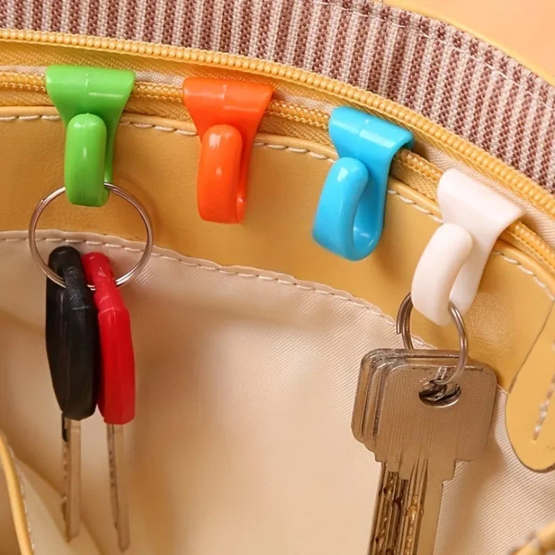 2-Pack Plastic Bag Hook Key Clip | Portable Anti-Loss Key Chain Key Hook Clip QXL