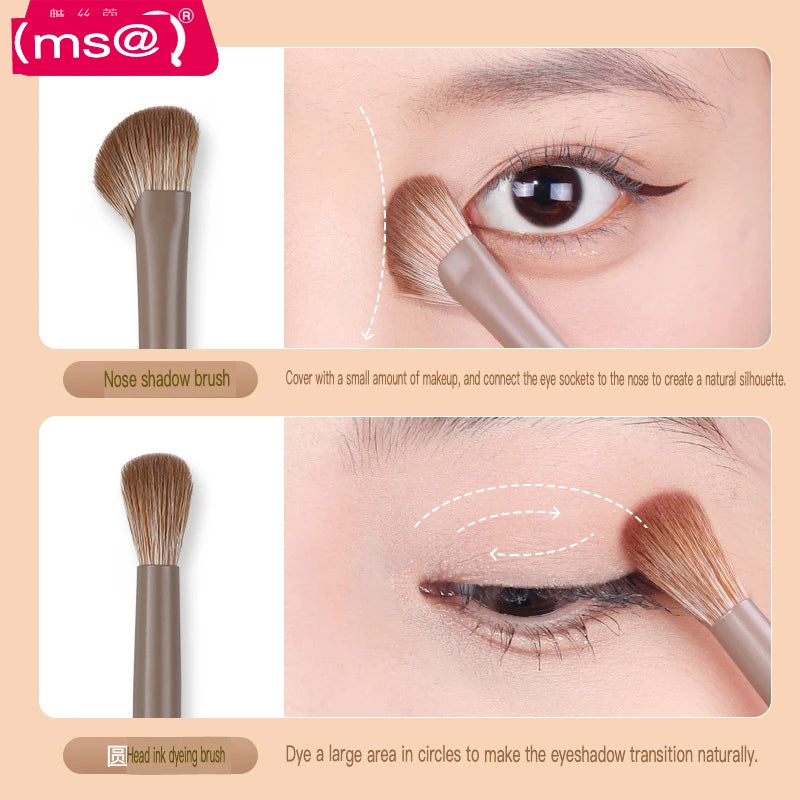 7-Piece Milk Coffee Eye Shadow & Detail Makeup Brush Set Eye Makeup Brush Set QXL