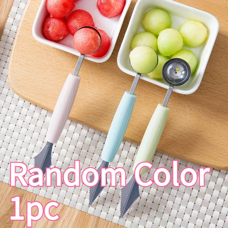 Double-Ended Melon Baller & Fruit Scoop – Stainless Steel Melon Baller Tool QXL Random 1pc