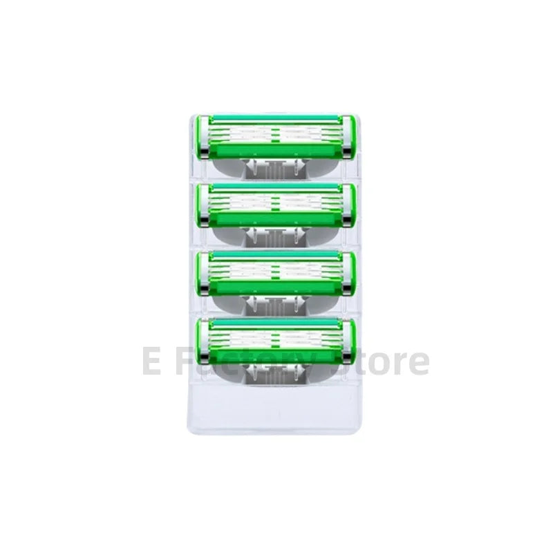 3-Layer Safety Razor + 3 Stainless Steel Replacement Blades Safety Razor Set QXL 4pc blades