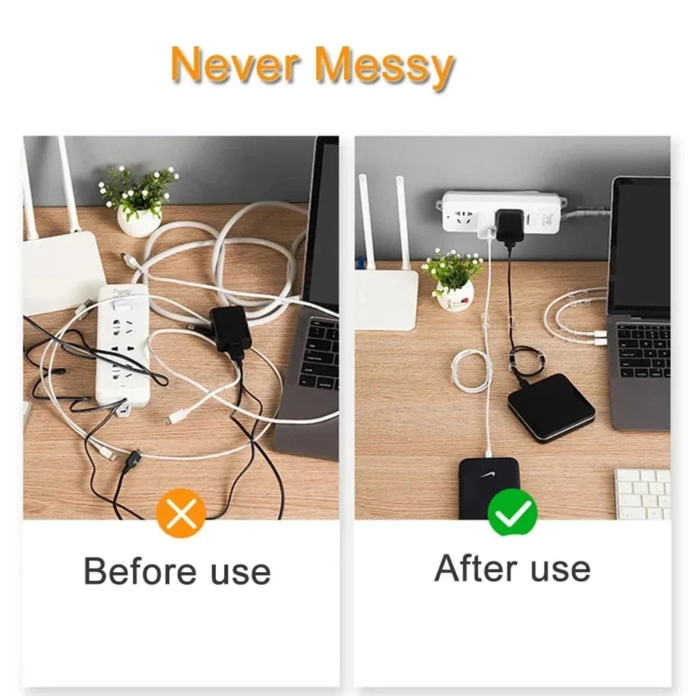Self-Adhesive Cable Organizer Clips | ABS Wire Cord Holder Cable Organizer Clips QXL