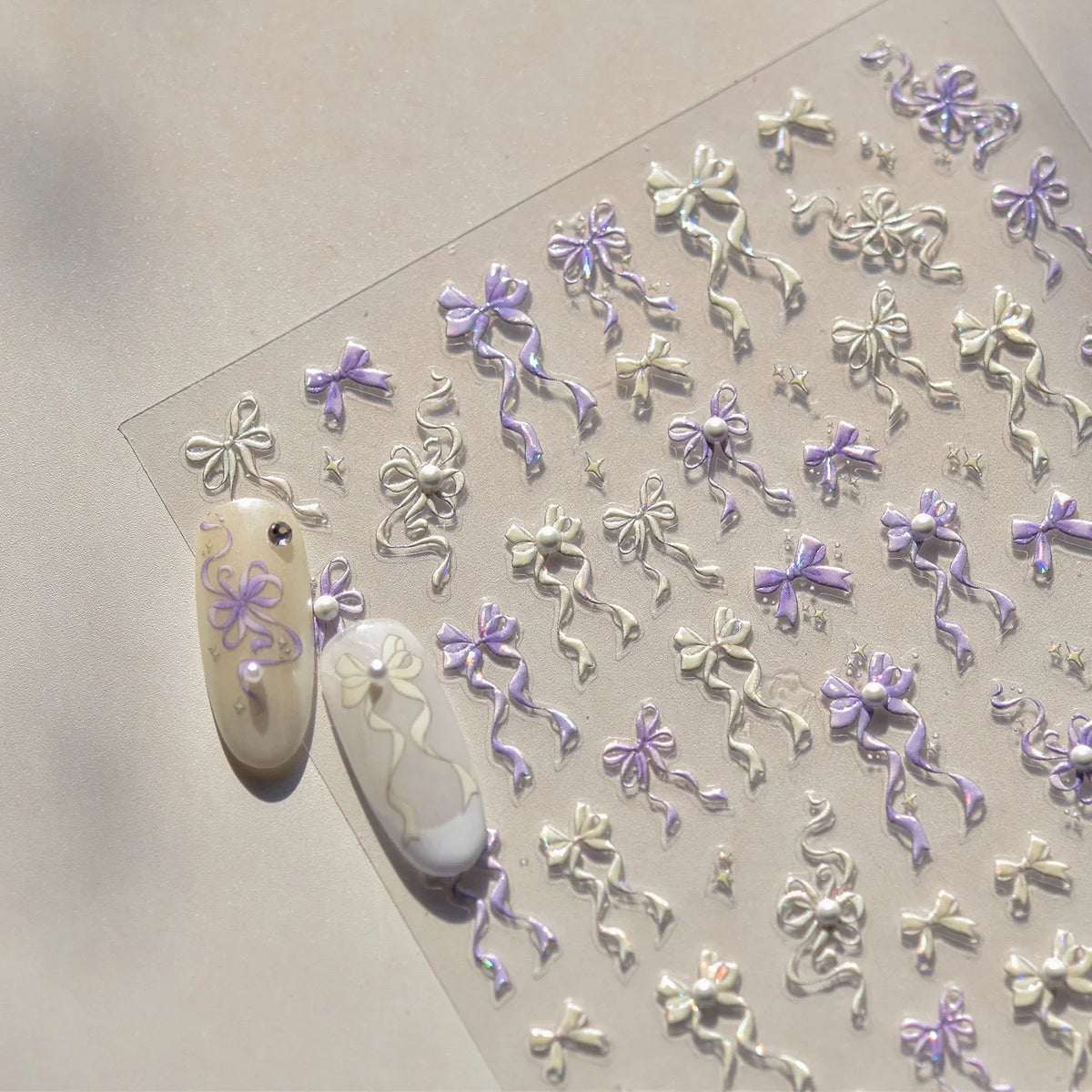 5D Bowknot Ribbon Jelly Nail Art Stickers | Manicure Decals Nail Art Stickers QXL