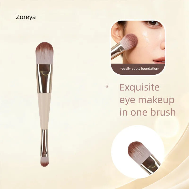 Double-Ended Tongue-Shaped Foundation & Eyeshadow Brush Makeup Brush QXL
