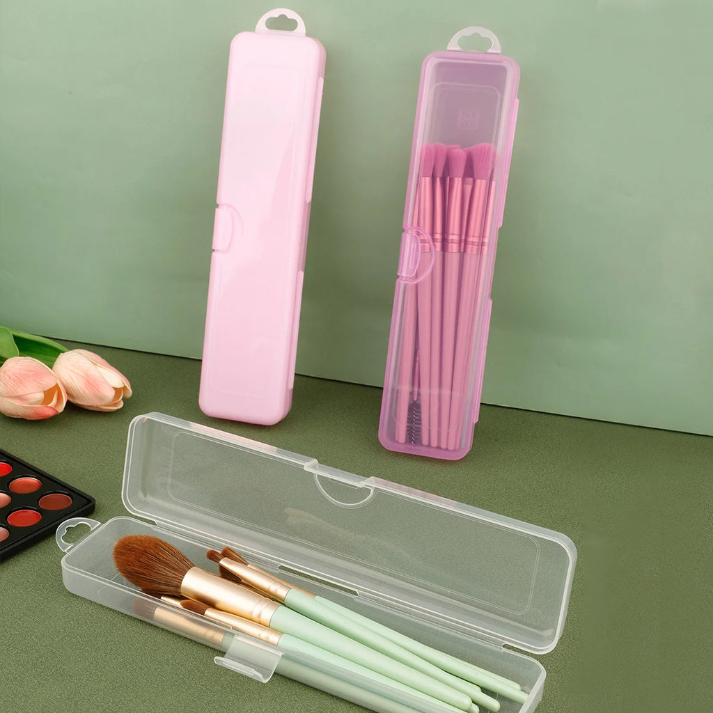Portable Dustproof Makeup Brush Case with Lid | 5-Pack Travel Makeup Brush Organizer QXL