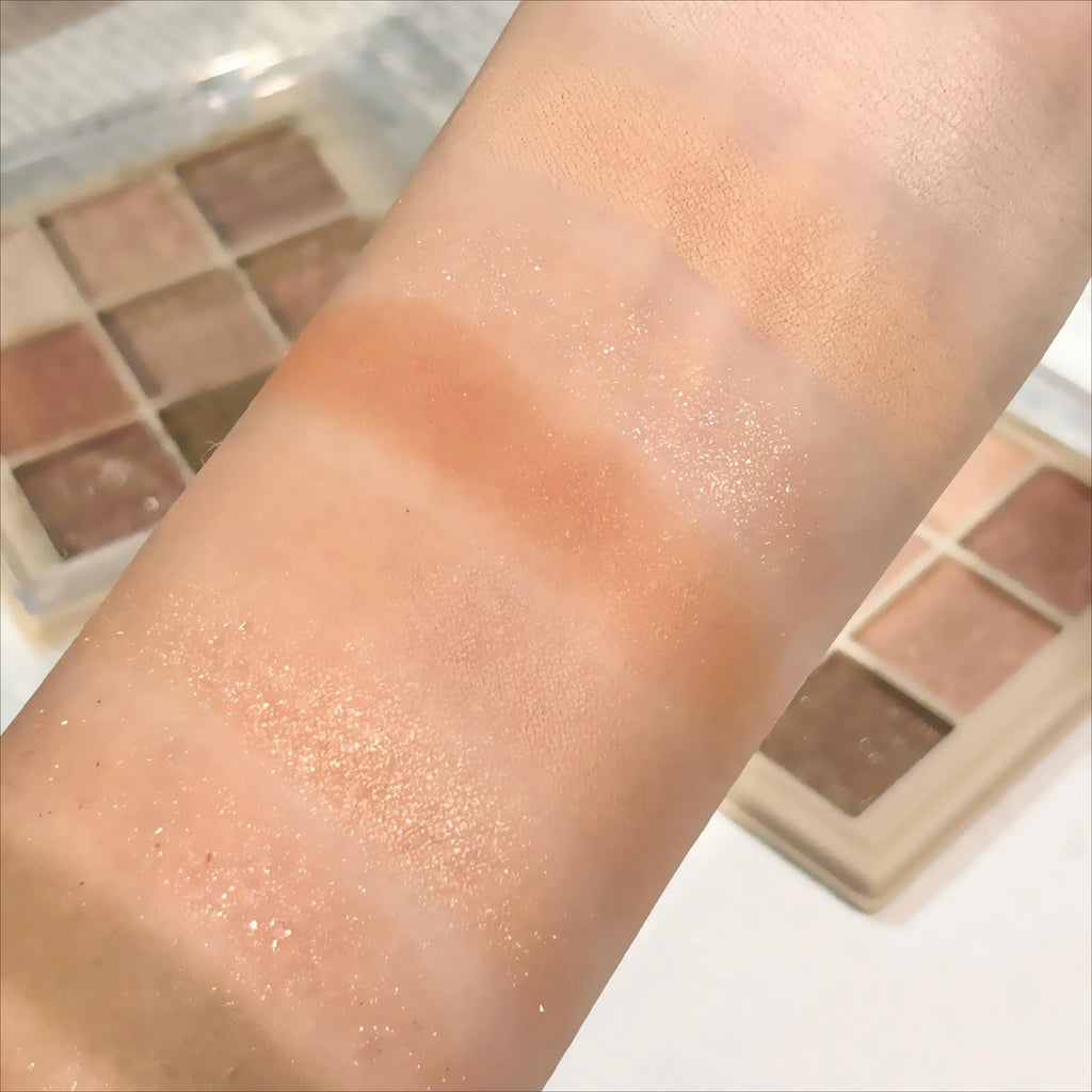 JUJU 9-Shade Eyeshadow Palette – Matte & Shimmer Nude Browns Eyeshadow Palette QXL